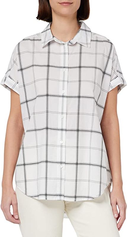 Photo 1 of Amazon Brand - Goodthreads Women's Oversized Lightweight Cotton Short-Sleeve Shirt SMALL
