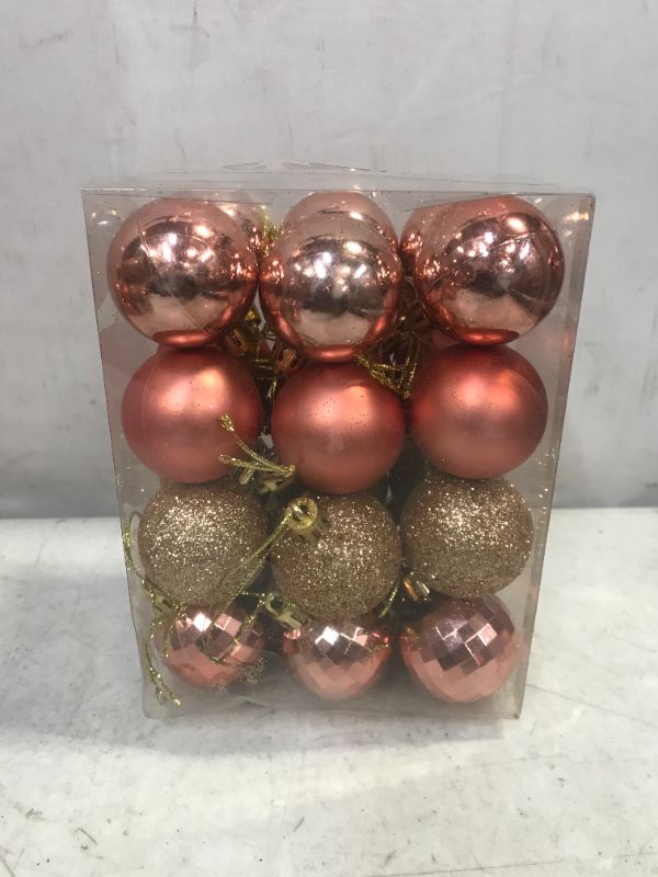 Photo 2 of  24Pcs Christmas Balls Ornaments Rose Gold)   SMALL
