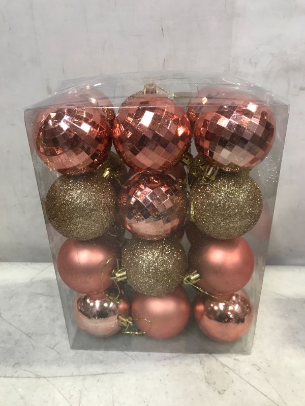 Photo 2 of 24Pcs Christmas Balls Ornaments Rose Gold)  LARGE 
