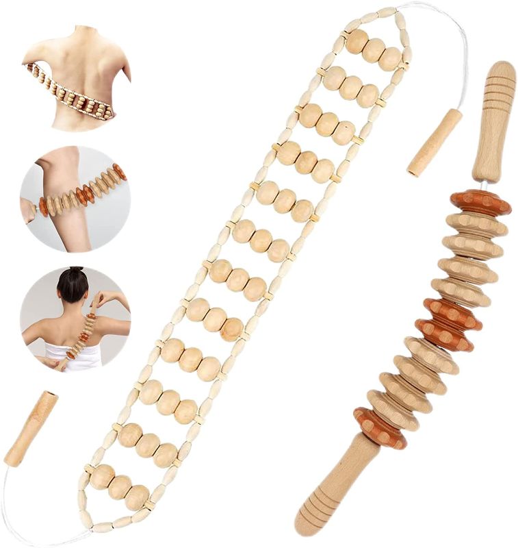 Photo 1 of 2PCS Wood Therapy Massage Tools 