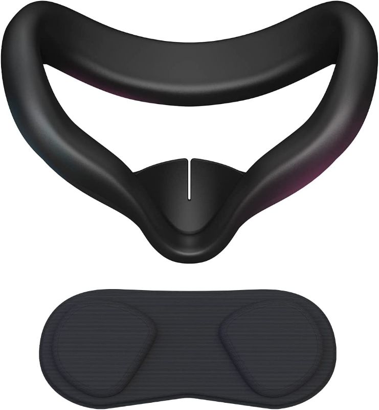 Photo 1 of  VR Face Cover and Lens Cover Compatible with Quest 2, Sweatproof Silicone Face Pad Mask & Face Cushion for Quest 2 