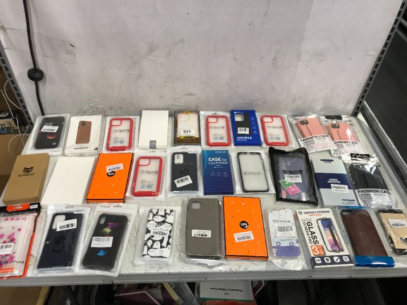 Photo 1 of 30 PCS BOX LOT OF PHONE CASES/ACCESSORIES -- SOLD AS IS ! -- BRAND NEW 