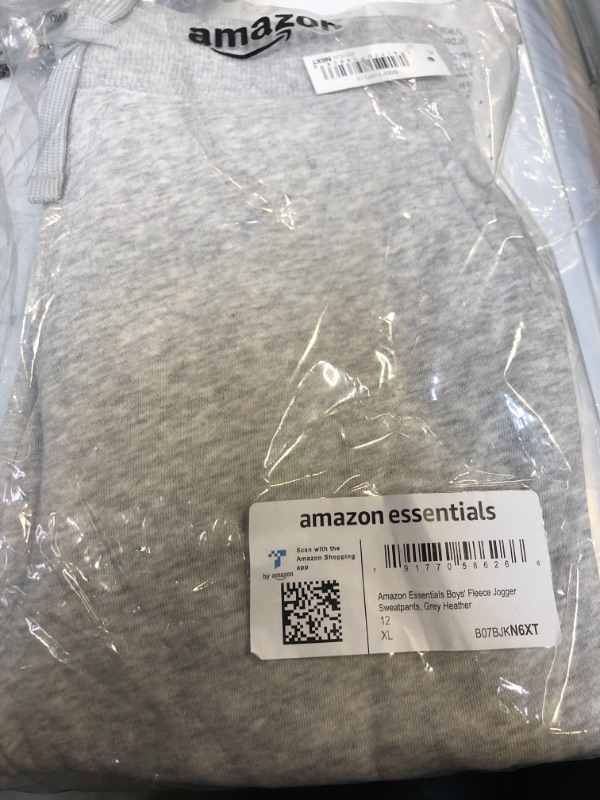 Photo 2 of Amazon Essentials Boys and Toddlers' Fleece Jogger Sweatpants, Multipacks 1 Grey Heather SIZE X-Large
