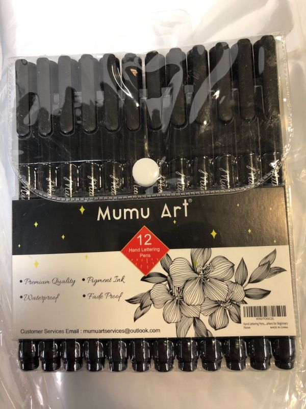 Photo 2 of Calligraphy Brush Pens, Hand Lettering Pens, 12 Size Soft and Hard Tip Marker Pens for Artist Sketch, Technical, Beginners Writing and Drawing