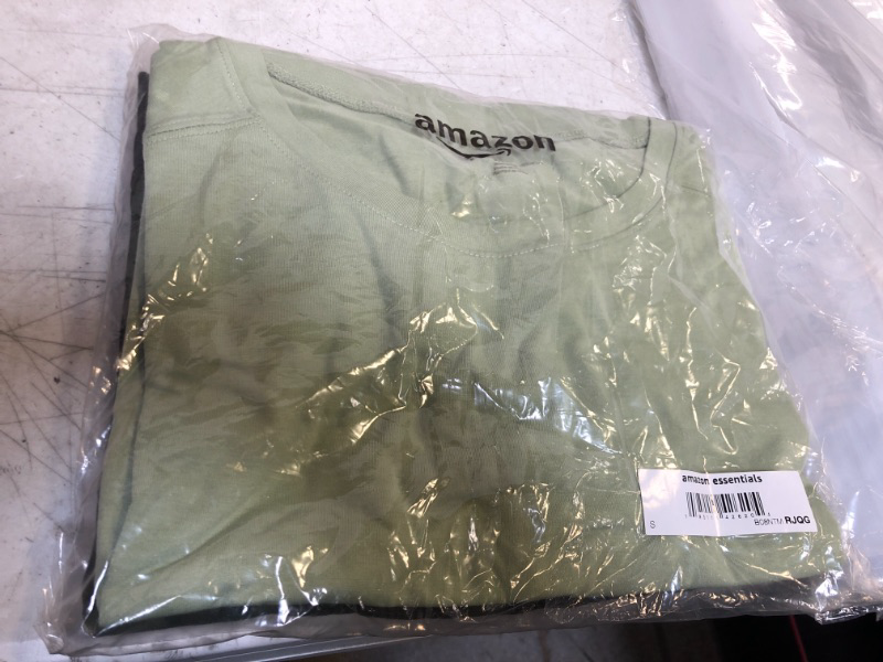 Photo 2 of Amazon Essentials Women's Studio Relaxed-Fit Lightweight Crewneck T-Shirt (Available in Plus Size), Multipacks 2 Light Green/Olive, Camo Print SIZE Small
