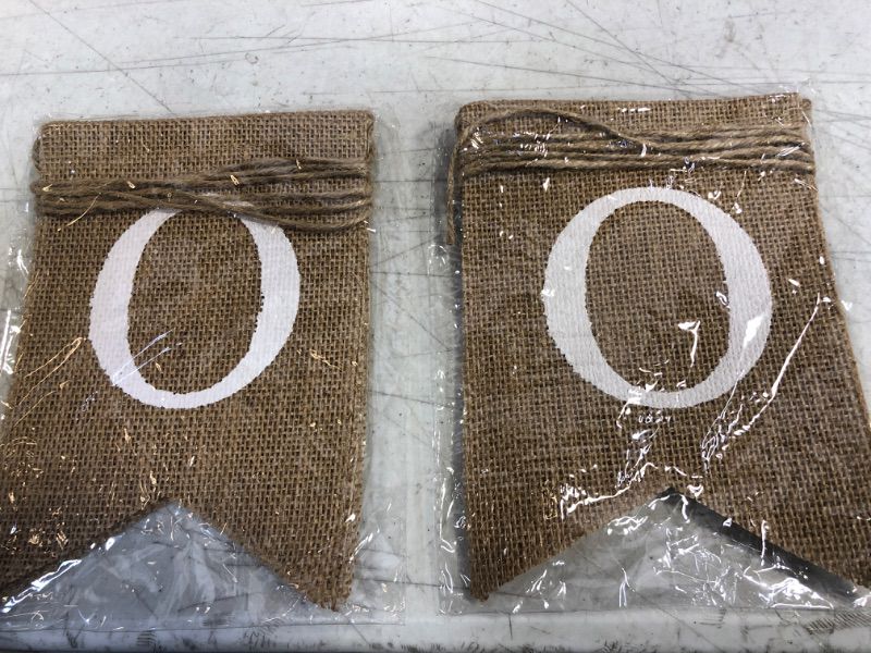 Photo 1 of 2 COUNT- ONE High Chair First Birthday Burlap Banner | First Birthday Party Rustic Theme Decoration For Boy Or Girl | 1st Birthday Party Supplies | Happy Birthday Banner For Nursery Decor Product Name 8"L X 5.5"W 