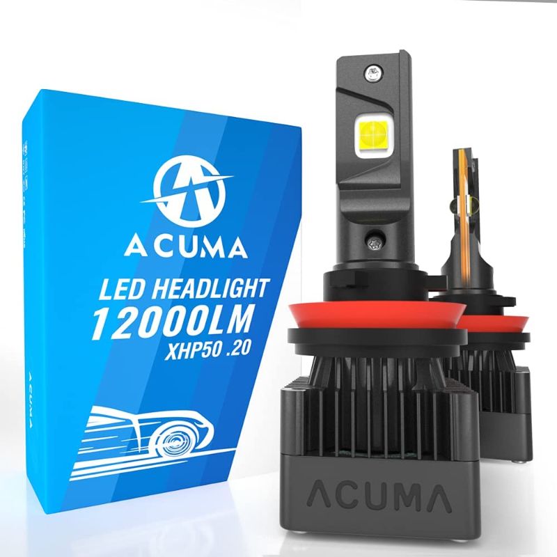 Photo 1 of Acuma H11/H8/H9 LED Headlight Bulbs,12000lm High Lumens Extremely Bright LED Headlight Conversion kit,6000K Cool White,IP68 Waterproof,Halogen Bulbs Replacement,H16 Foglight