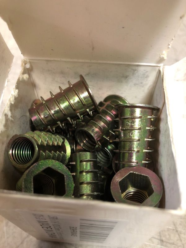 Photo 1 of 25Pcs 3/8'' M10 25mm Furniture Screw in Nut Threaded Wood Inserts Bolt Fastener Connector Hex Socket Drive for Wood Furniture Assortment M10*25