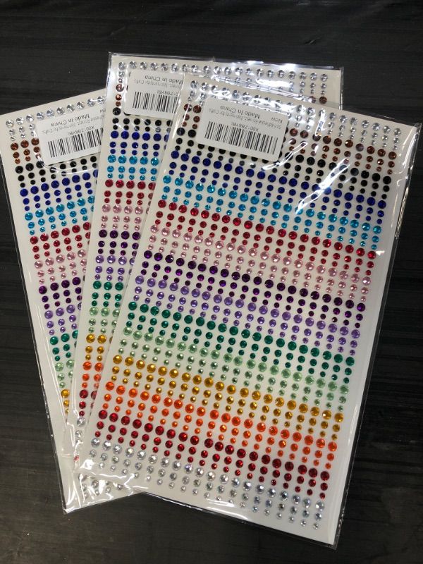 Photo 1 of 3 COUT- Self-Adhesive Rhinestone Stickers,15 Colors 900pcs,DIY Face Gems Body Stickers Nail Makeup 3mm 4mm 5mm Festival Carnival Embellishments for Crafts
