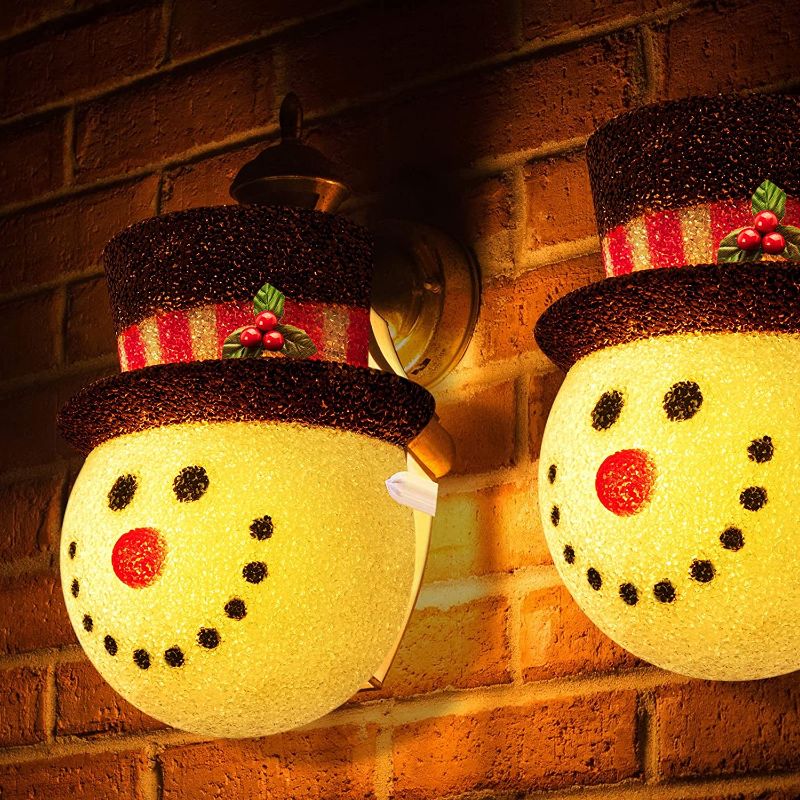 Photo 1 of 2 Pack Christmas Decorations Outdoor Christmas Porch Light Covers Snowman Decorations Outdoor Light Covers for Porch Lights, Garage Lights, Large Light Fixtures, Outdoor Christmas Decorations