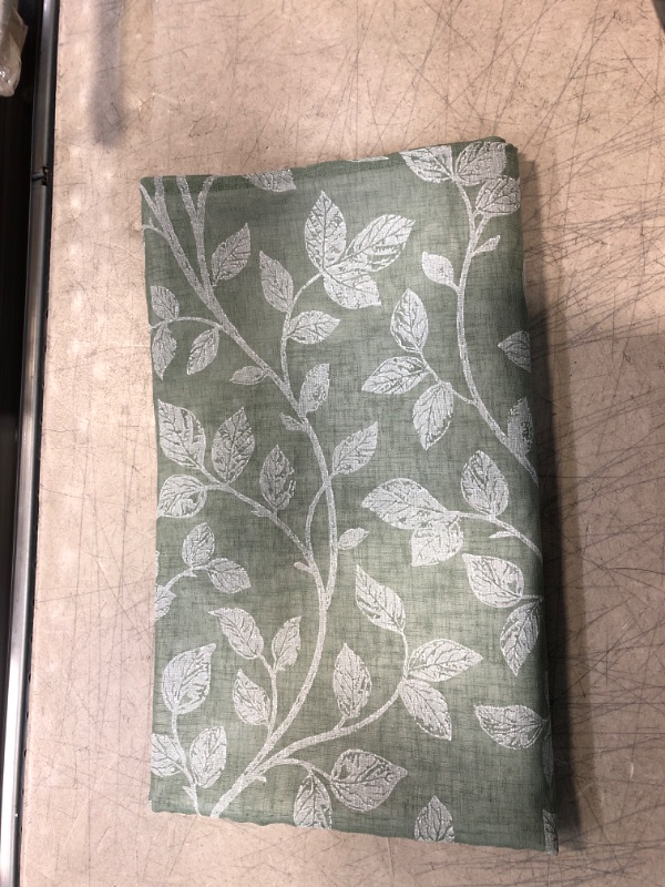 Photo 3 of 1 Panel 84 inch Long Window Room Curtain Drapery Tab Top/ Rod Pocket (1 Panel, Green, White Leaf, W40 x L84 inch)