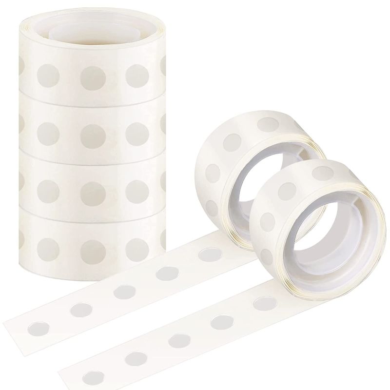 Photo 1 of TWO PCKS  - Surard Glue Points, 600 Pcs 6mm/0.24" 6 Rolls Sticky Tack Adhesive Clear Balloons Dots Tape Removable Double Sided Non Trace Stickers for Wedding Decoration, Art Craft, Party Supplies 100 Pcs/Roll
