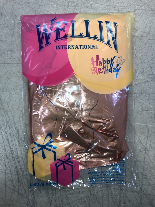 Photo 1 of 39 Pcs 16" A-Z + Happy Birthday Letter Foil Mylar Balloons with 3 Rolls Ribbon Mega Pack, Aluminum Hanging Foil Film Alphabet Letter (Rose Gold, A-Z + HAPPY BIRTHDAY with Ribbon) Rose Gold A-Z + HAPPY BIRTHDAY with Ribbon