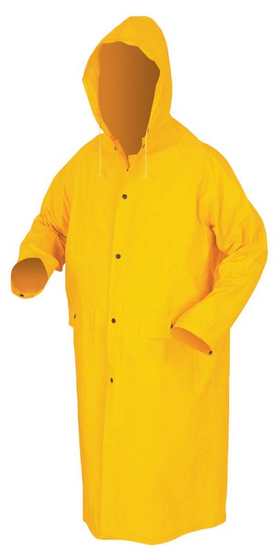 Photo 1 of MCR Safety 200CL Classic PVC-Coated Raincoat, Large, Yellow, one Size S 

