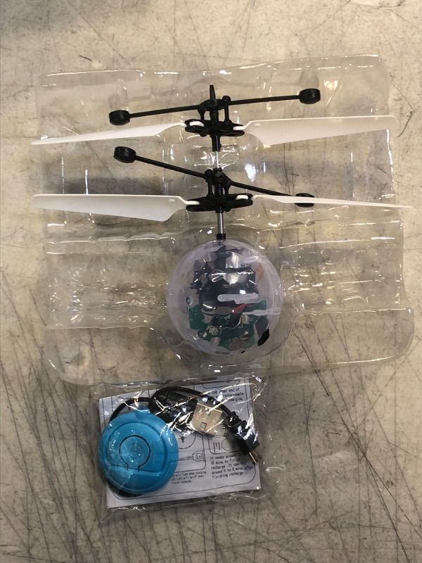 Photo 3 of Flying Toy Ball Infrared Induction RC Flying Toy Built-in LED Light Disco Helicopter Shining Colorful Flying Drone Indoor and Outdoor Games Toys for 3 4 5 6 7 8 9 10 Year Old Boys and Girls / FACTORY SEALED