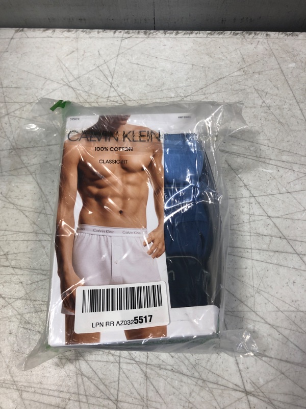Photo 1 of Calvin Klein Men's Cotton Classics Multipack Knit Boxers Blue Bay, Minnow, Medieval Blue Medium