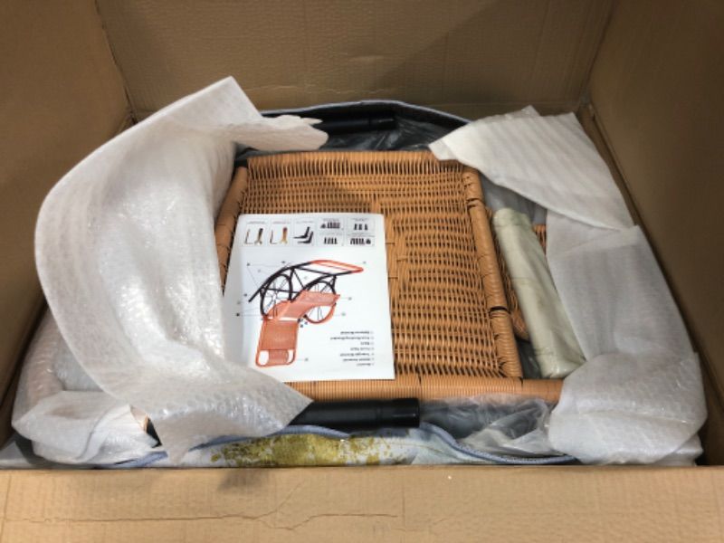 Photo 1 of Outdoor Rocking Chair, Front Porch Rocking Chair with Cushion, 800Lbs Patio Rocking Chair with Max 135° Adjustable Backrest, Rattan Wicker Rocking Chair (Brown)(FACTORY SEALED OPENED FOR PHOTOS)