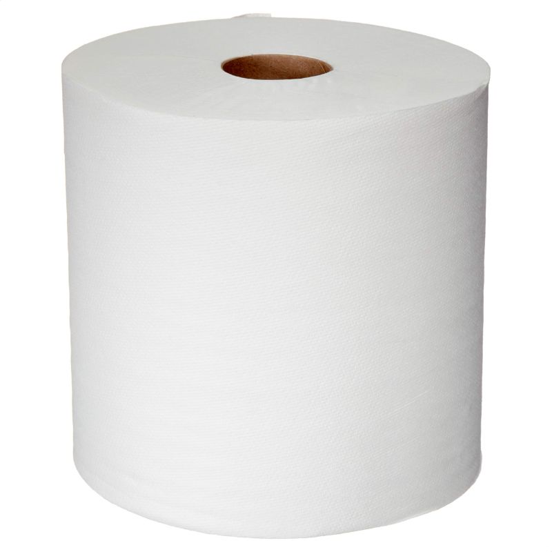 Photo 1 of AmazonCommercial 1-Ply White Ultra Plus Hard Roll Paper Towels (SOFI-009)|Bulk for Business |Non-perforated |Compatible with Universal Hardwound Dispensers|FSC Certified |600 feet per Roll (12 Rolls) 12 Count (Pack of 1) Ultra 600' per Roll