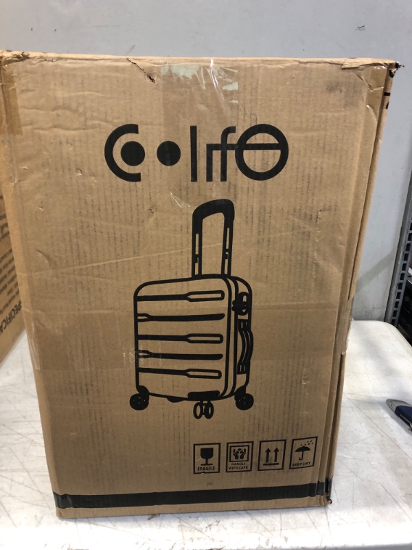 Photo 1 of Coolife Luggage Expandable(only 28") Suitcase PC+ABS Spinner Built-In TSA lock 20in 24in 28in Carry on Charcoal. S(20in_carry on)