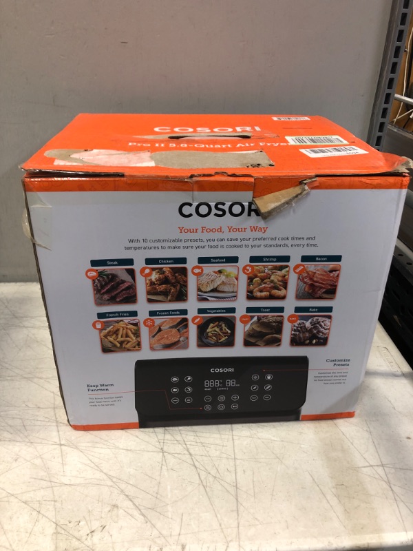 Photo 2 of COSORI Pro II Air Fryer Oven Combo, 5.8QT Max Xl Large Cooker with 12 One-Touch Savable Custom Functions, Cookbook and Online Recipes, Nonstick and Dishwasher-Safe Detachable Square Basket Pro ? BLACK