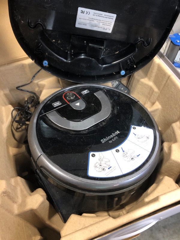 Photo 2 of ILIFE Shinebot W450 Mopping Robot Cleaner, Wet Scrubbing, Floor Washing, Wi-Fi Connected, Works with Alexa, XL Water Tank, Zig-Zag Cleaning Path, for Hard Floors only.