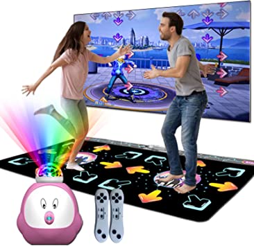 Photo 1 of  Double Dance Mat for Kid & Adult, Musical Electronic Dance Step Pad with 100+ Games, 200+Songs,HD output, 2 Motion Sensor Controllers, MTV & Cartoon Mode, Toy Gift for Boy&Girl age 3+, Pink