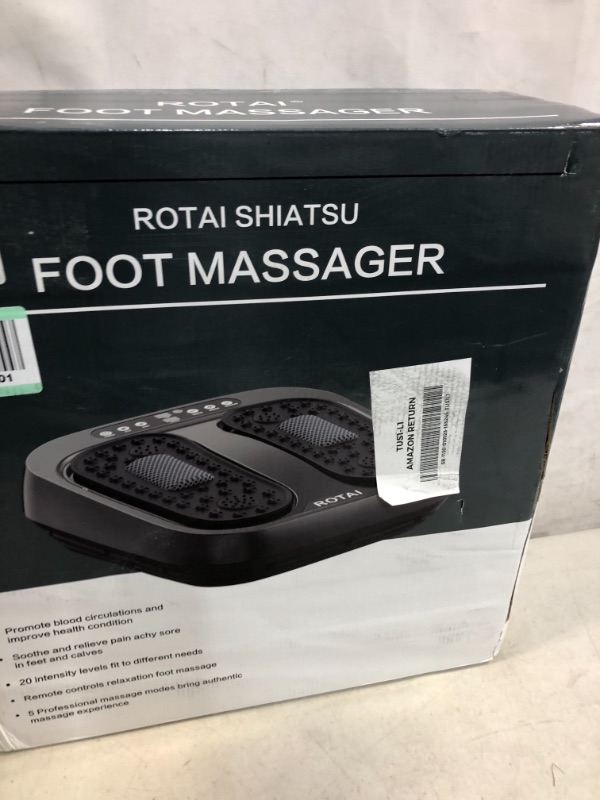 Photo 4 of ROTAI Electric Foot Massager Vibrating and Kneading Authentic Massage Relieve Pain Sore in Feet Calves Improve Circulation Health with Remote Control Black Pure-black