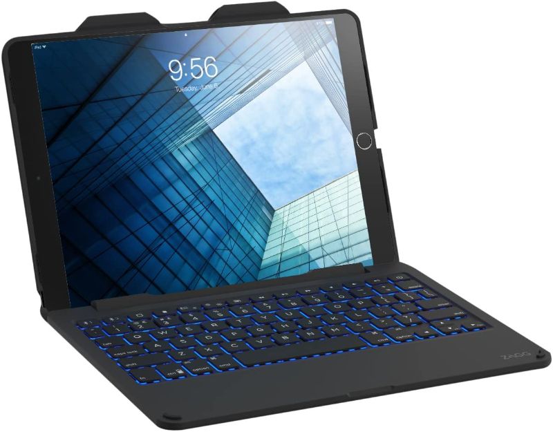 Photo 1 of ZAGG Slim Book Ultrathin Case, Hinged with Detachable Bluetooth Keyboard for 5th Gen 2017 Apple iPad Pro 10.5" and 2019 iPad Pro 10.5" - Black