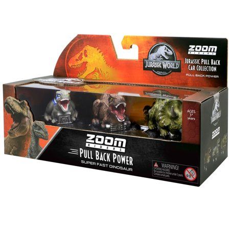 Photo 1 of Jurassic World Zoom Riders Pull Back Vehicle Power Clash Edition Toy – 3 Car Pack (Vehicle Types May Vary)
