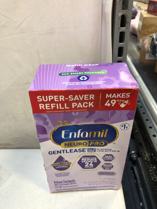 Photo 1 of Enfamil NeuroPro Gentlease Baby Formula, Brain and Immune Support with DHA, Clinically Proven to Reduce Fussiness, Crying, Gas & Spit-up in 24 Hours, Non-GMO, Powder Refill Box, 30.4 Oz
EXP OCT 1 2024