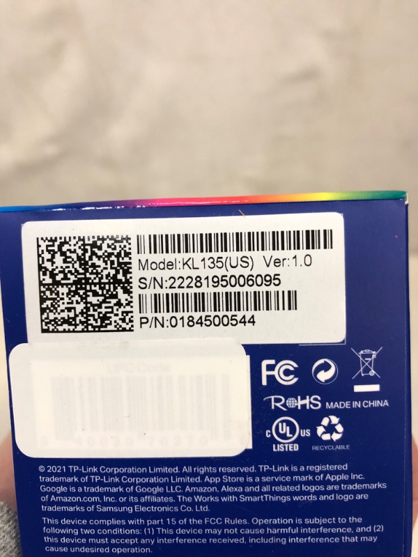 Photo 4 of Kasa Smart Bulb, Dimmable Color Changing Light Bulb Work with Alexa and Google Home, 1000 Lumens 60W Equivalent, Amazon CFH&FFS, 2.4Ghz WiFi only, No Hub Required, 2-Year Warranty, 1-Pack (KL135) factory sealed
