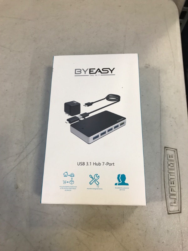 Photo 3 of BYEASY Powered USB Hub 3.0, 7-Port USB Splitter with Power Adapter, 3.3 ft Long Cable and BC 1.2 Charging Port for iMac, MacBook Pro/Air, Mac Mini/Pro, PS4, Surface Pro, PC, Laptop, etc FACTORY SEALED