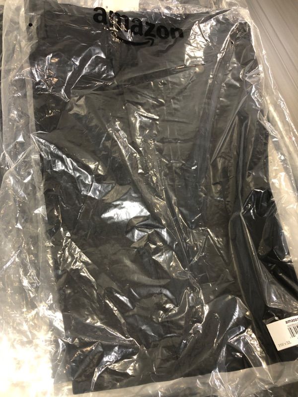 Photo 1 of Amazon Essentials Men's Classic-Fit Expandable-Waist Flat-Front Dress Pant Polyester Black 31W x 32L