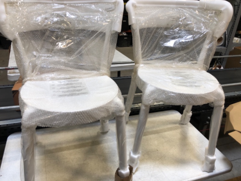 Photo 5 of Amazon Basics White, Armless Bistro Dining Chair-Set of 2, Premium Plastic White Dining Chair  -- FACTORY SEALED --