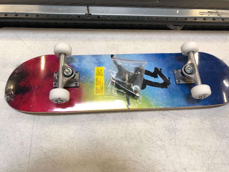 Photo 1 of BELEEV Skateboards for Beginners, 31 x 8 inch Complete Skateboard for Kids Teens Adults, 7 Layer Canadian Maple Double Kick Deck Concave Cruiser Trick Skateboard with All-in-One Skate T-Tool
