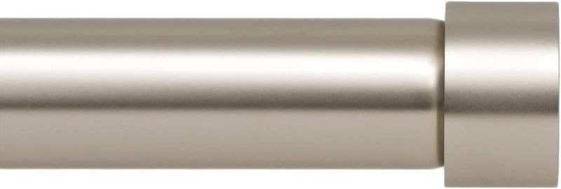 Photo 1 of  Drapery Window Curtain Rod - End Cap Style Design 1 Inch Pole. 48 to 84 Inch Color Satin Nickel
