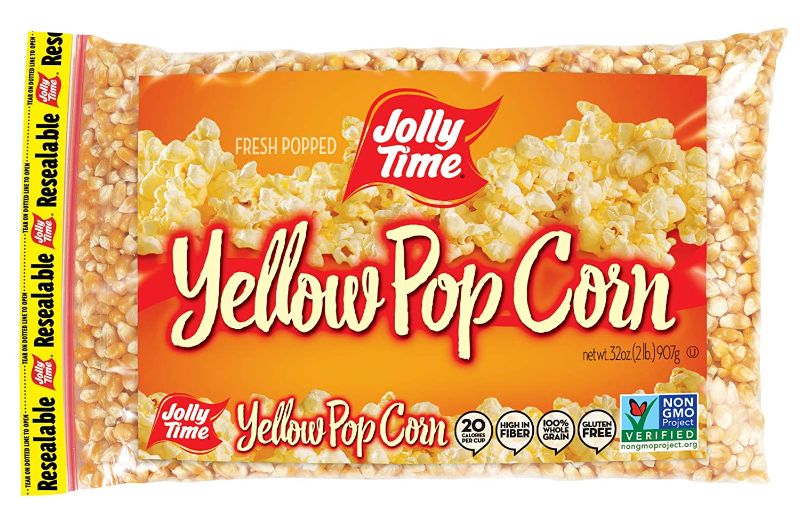 Photo 1 of 8 COUNT, JOLLY TIME Gourmet Unpopped Popcorn Kernels, Non-GMO Yellow Popping Corn, 2 Lb. Bags EXP 04/26/24