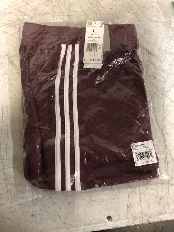 Photo 2 of adidas Women's Sereno Aeroready Cut 3-Stripes Slim Tapered Pants LARGE Victory Crimson/White