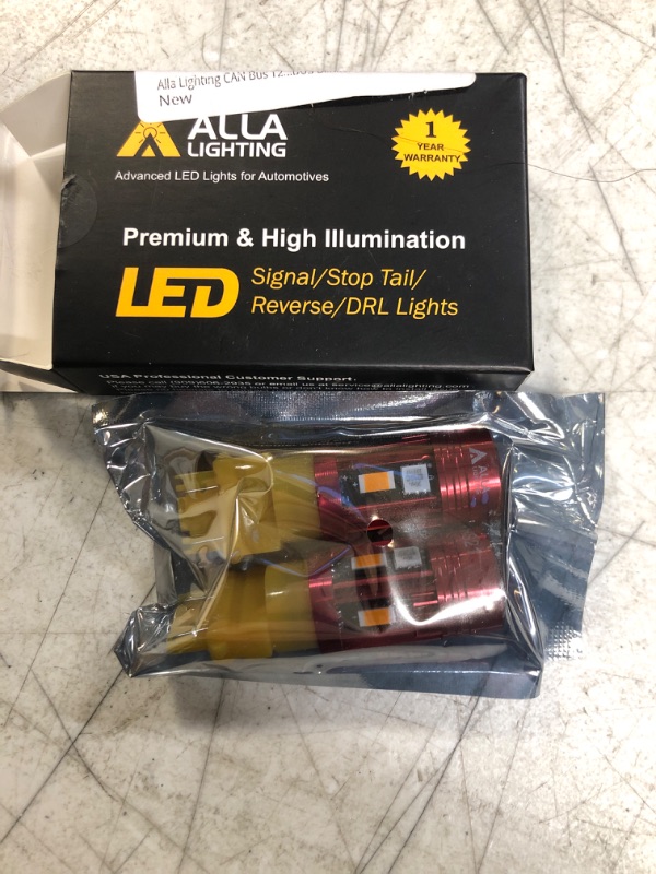 Photo 2 of Alla Lighting CAN Bus T25 3156 3157 LED Bulbs Amber Yellow Turn Signal Lights, Plug-n-Play 3457NAK 4157NAK 5702AK 3757AK CANBUS Blinker Lamps Upgrade Amber Yellow T25 3156 3157