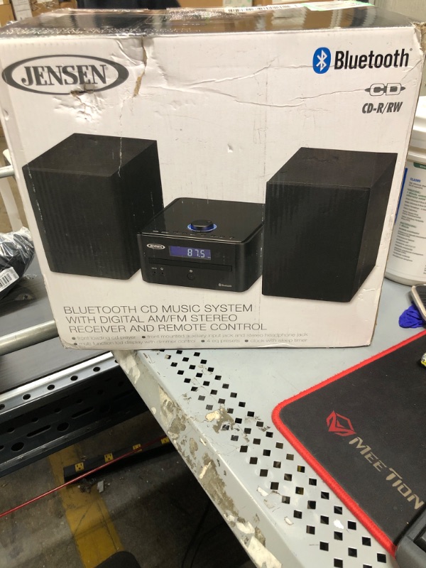 Photo 1 of JENSEN JBS-210 JBS-210 3-Piece Stereo 4-Watt-RMS CD Music System with Bluetooth, Digital AM/FM Receiver, 2 Speakers, and Remote