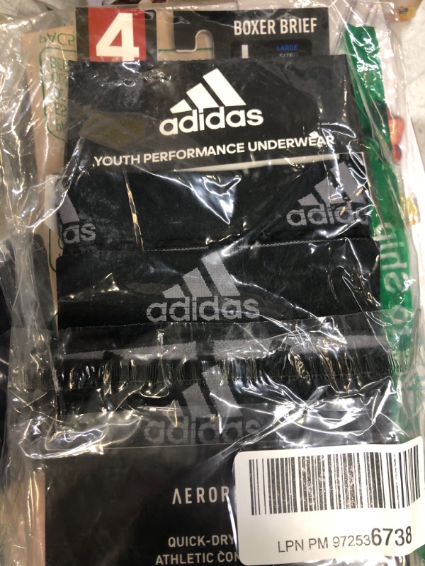 Photo 2 of adidas Big Boys Performance Boxer Brief, Pack Of 4