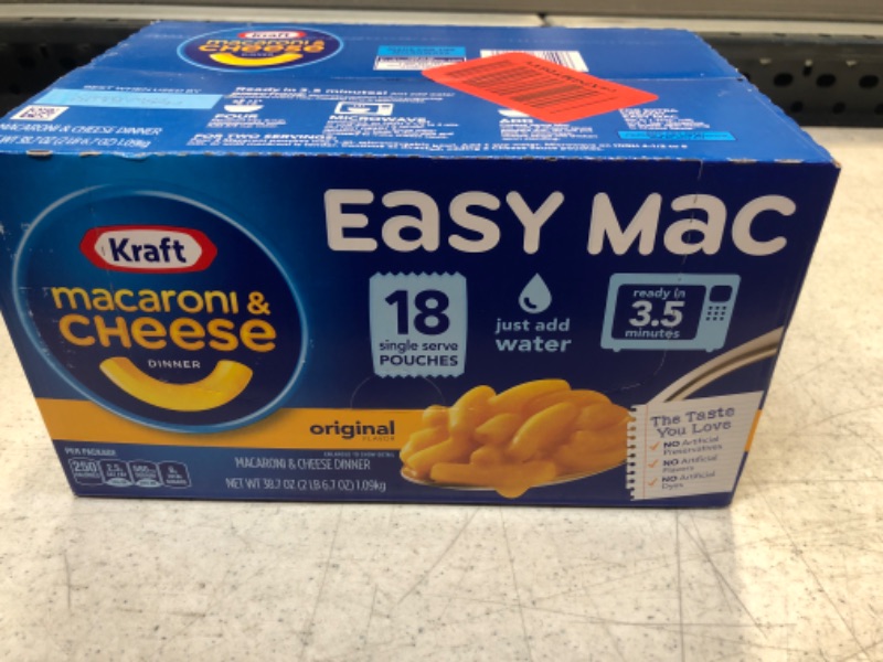 Photo 2 of Kraft Easy Mac Original Macaroni & Cheese Microwavable Dinner (18 ct Packets) 18 Pouches BEST BY 05/2023