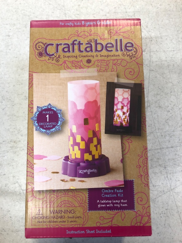 Photo 3 of Craftabelle – Ombre Fade Creation Kit – Lampshade Decorating Kit – 323pc LED Lamp Set with Fabric & Accessories – DIY Arts & Crafts for Kids Aged 8 Years +