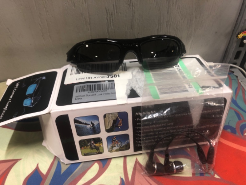 Photo 1 of 5M Pixels Bluetooth Sunglasses with Camera 1080P Support Micro SD Card Expandable to 32GB with Bluetooth + Camera + Video Functions