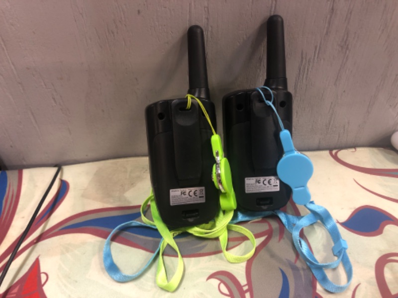Photo 1 of Walkie Talkies for Adult, Rechargeable Long Range Walky Talky Handheld Two Way Radio with NOAA Weather Channel, 6x1000MAH AA Batteries and USB Charger Included (Blue and Green 2 Pack)
