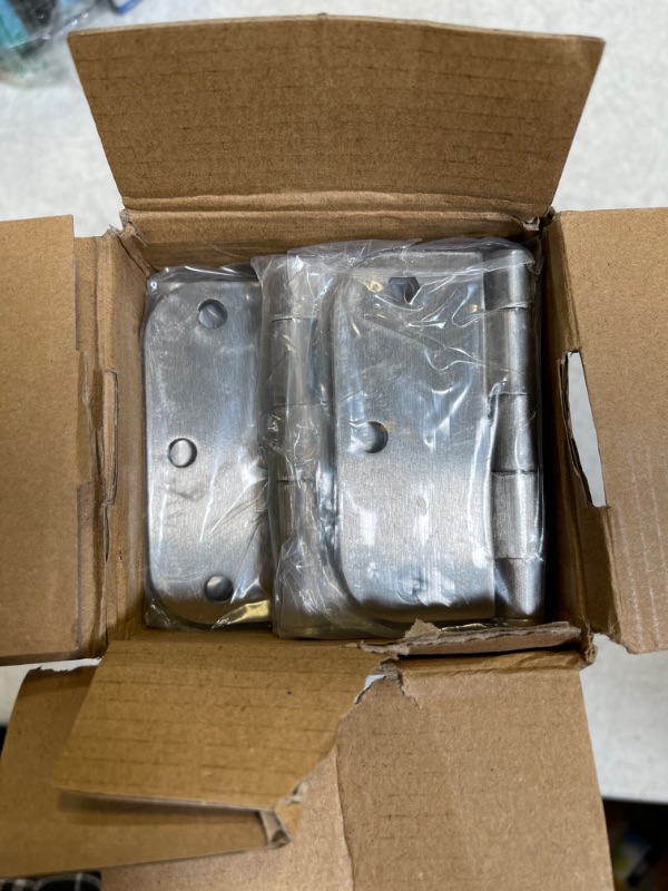 Photo 1 of 48 Pack Brushed Nickel Door Hinges Satin Nickel 3.5 x 3.5 Inch,3 1/2" Interior Door Hinges Rounded 5/8" Radius Corners 3 ½"x 3 ½" Silver Iron Bifold Residential Hinges for Doors Hardware Controls 48 Pack Satin Nickel