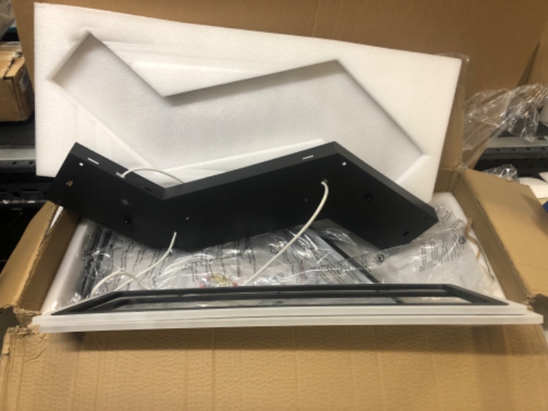 Photo 1 of Telancy Modern Ceiling Light Black Square Contemporary Ceiling Lamp Remote Control Dimmable Rectangle Ceiling Light Fixture for Bedroom Living Room Dining Room Loft Kid's Room (43.3" 73W)