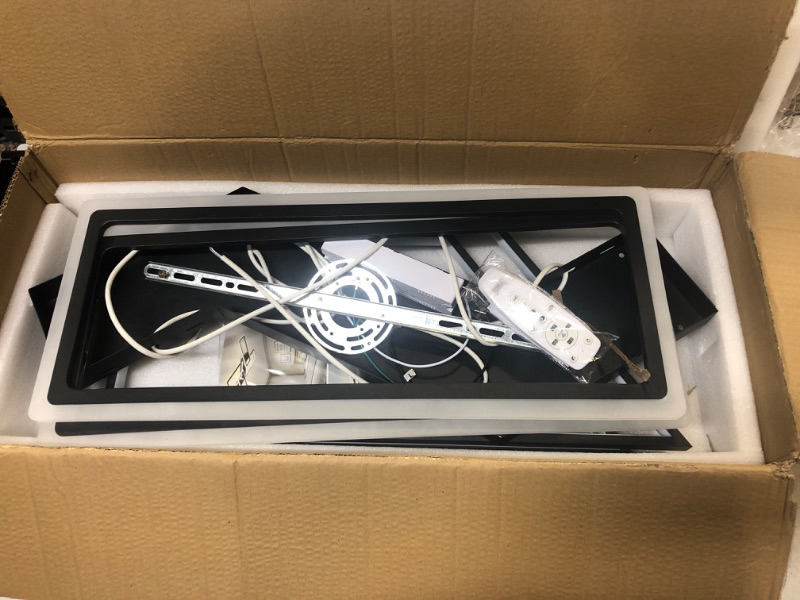 Photo 1 of Telancy Modern Ceiling Light Black Square Contemporary Ceiling Lamp Remote Control Dimmable Rectangle Ceiling Light Fixture for Bedroom Living Room Dining Room Loft Kid's Room (43.3" 73W)