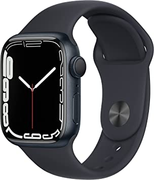 Photo 1 of Apple Watch Series 7 (GPS, 41mm) Midnight Aluminum Case with Midnight Sport Band, Regular (Renewed )