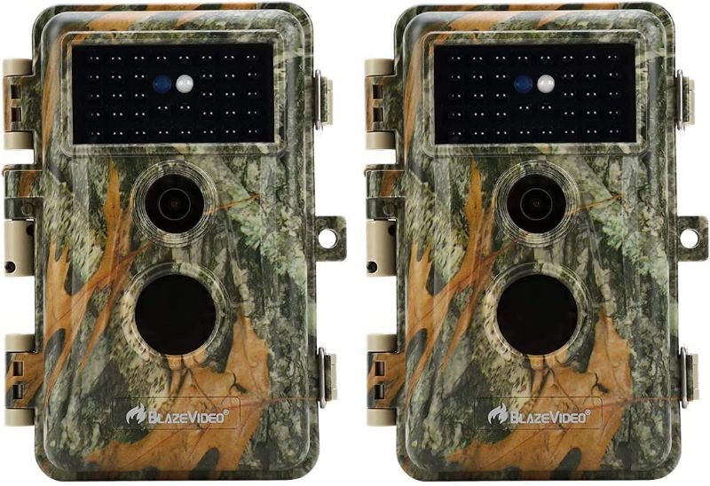 Photo 1 of 2-Pack Outdoor Game & Deer Trail Cameras Camo No Glow Night Vision 24MP 1296P MP4 Video for Hunting Wildlife & Home Surveillance Motion Activated Waterproof Field & Backyard Camera Photo & Video Model
